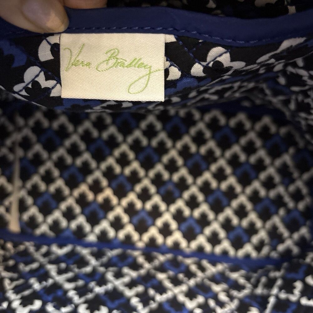 Vera Bradley Original Tote, Navy Blue Diamond Quilted, 15”X16”, NWOT - Picture 12 of 12